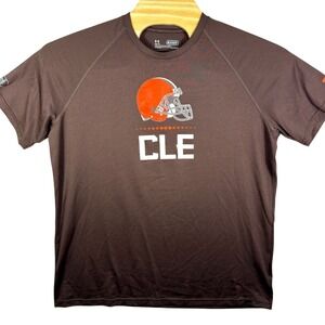 Under Armour Mens Cleveland Browns NFL Combine Authentic Heatgear T Shirt Large